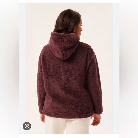 🌸NWT Girlfriend Collective Raisin Recycled Plush Hooded Jacket - Picture 4 of 12